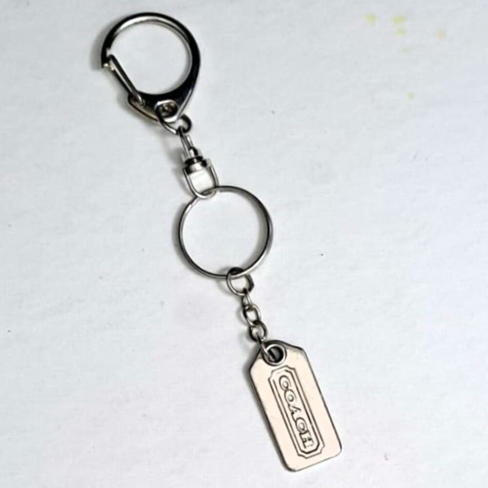 Coach Silver Tone Bag Charm with Extra Swivel Clip and Keyring